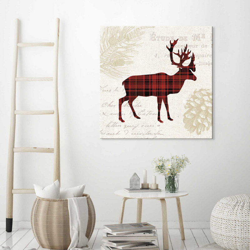 «Plaid Lodge I», impression sur toile, H 36 po x l 36 po x P 1,5 po, Toile tendue