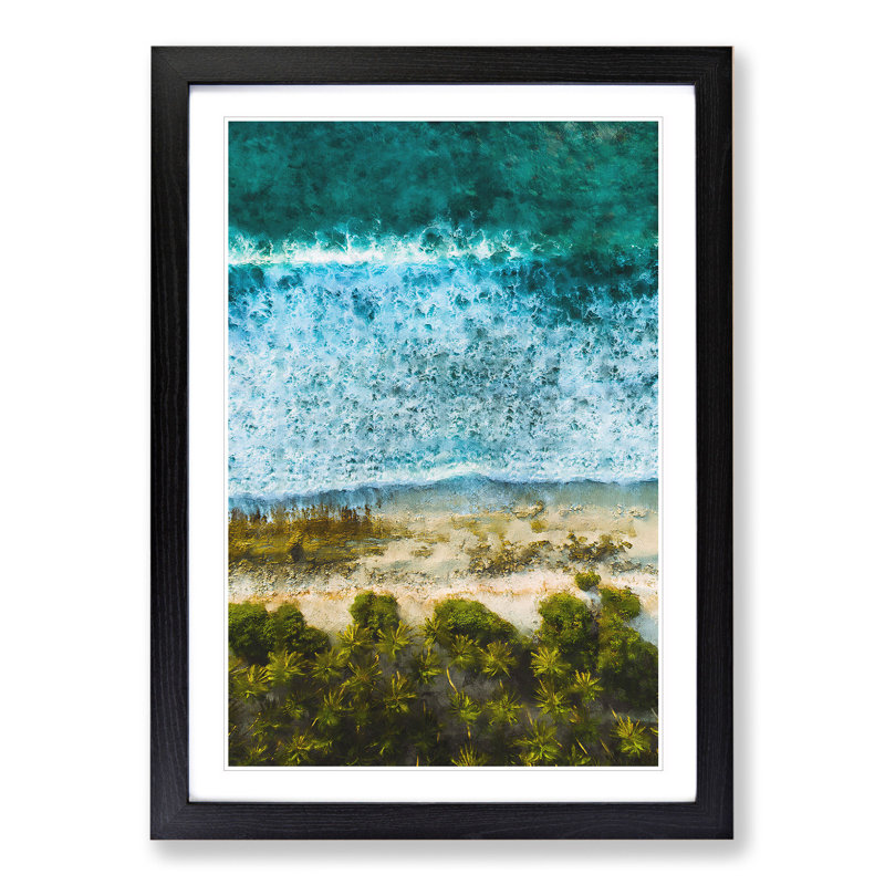 The Beach in the Maldives - Picture Frame Painting, Black Framed, 65cm H x 48cm W x 2cm D