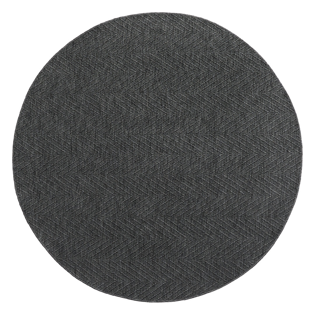 TOWN & COUNTRY BASICS Pax Herringbone Textured Solid Machine Washable Area Rug Black Town & Country Living Rug