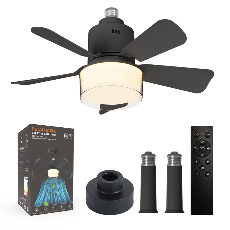 Ampoule à DEL à intensité variable de 60 watts avec température de couleur sélectionnable, lumière de ventilateur de douille avec télécommande, base E26 / moyenne (standard) (paquet de 1)