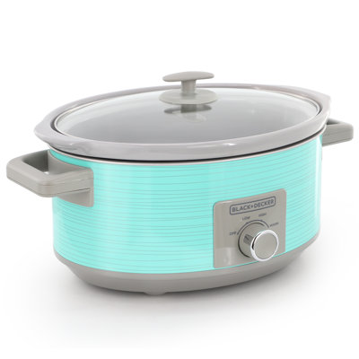 Mijoteuse Black and Decker de 7 pintes en sarcelle avec pot de grès amovible