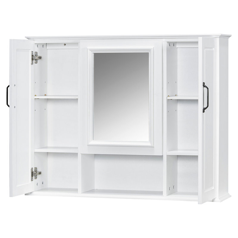 Armoire à pharmacie 36 po, armoire de rangement murale pour salle de bain, armoire murale moderne avec miroir, armoire à miroir avec 3 portes (meuble-lavabo non inclus)