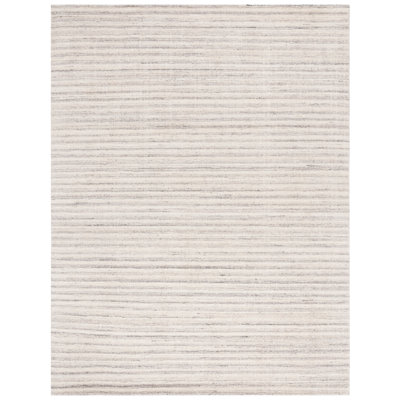 Tapis rayé en laine / viscose / coton tissé à la main Brileigh en ivoire / gris