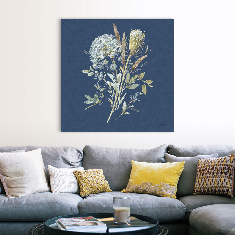«Bohemian Blue 05 on Blue» par Lisa Audit - reproduction d'art, H 48 po x l 48 po x P 1,25 po, Toile tendue