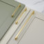 Brushed Brass Slim Square D-Bar Handles-120768036