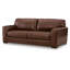Liano Modern Sofa with Wide Seating, Low-Profile Base, Brown Leather 95 Inch