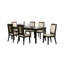 Ensemble de table de salle à manger Yada 7 pièces, 6 chaises champagne, brun espresso