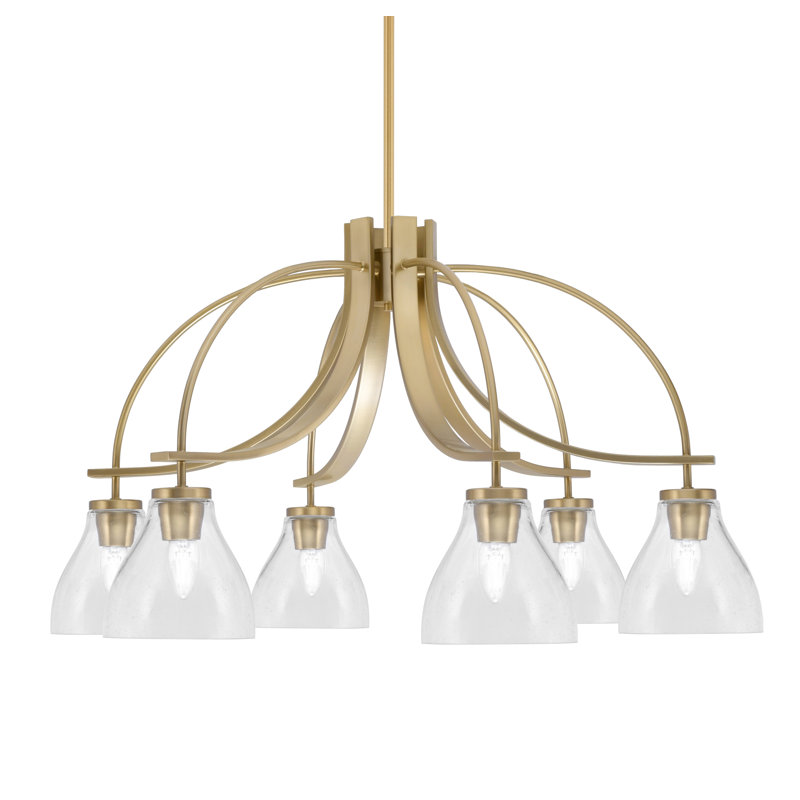 Lustre Cavella Light, H 17,5 po x l 30 po x P 30 po, 6, Laiton New Age