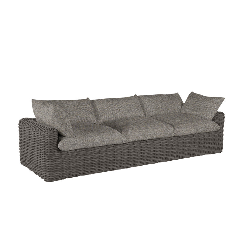 Montecito Woven Sofa - Raffia, Rollo Chambray, No Welt, Raffia