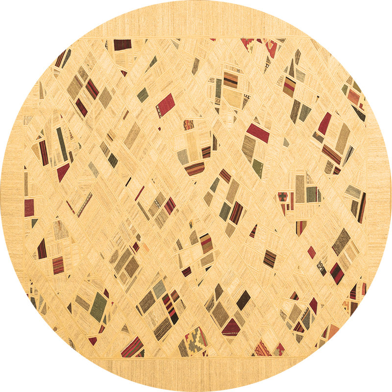 Washable Southwestern Indoor Rug, Round 6'