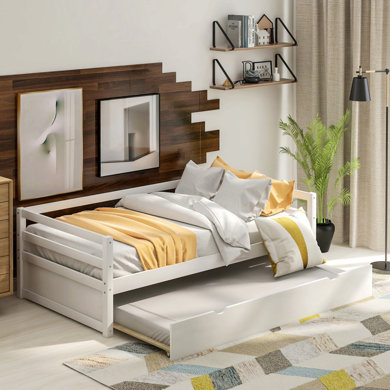 Daybed With Trundle Frame Set, Twin Size, White