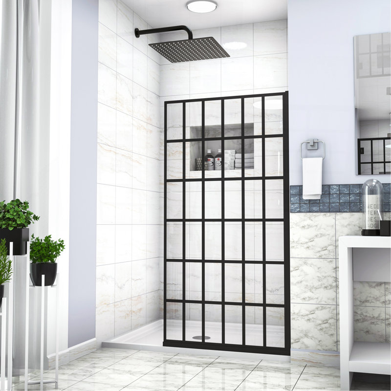 Porte de douche à panneau simple sans cadre l 34 "x H 72"