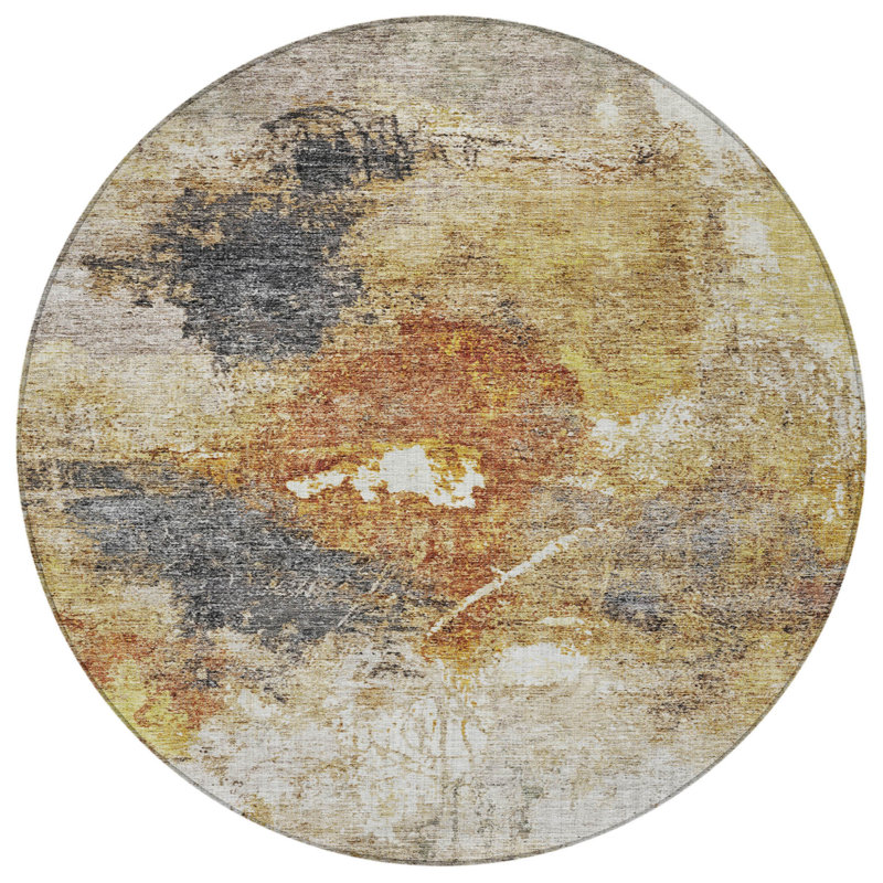 Tapis extérieur rond 8 po taupe