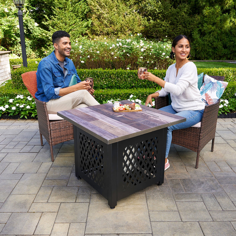 Endless 30 Inch Square Outdoor Fire Pit Table, Multicolor