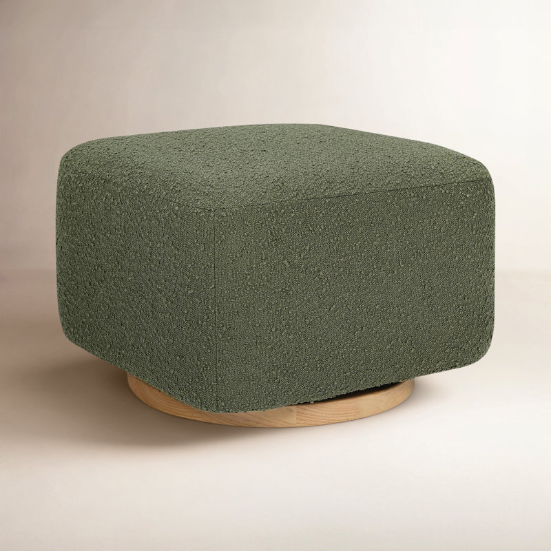 Kiwi Gliding Ottoman, Olive Boucle, Natural
