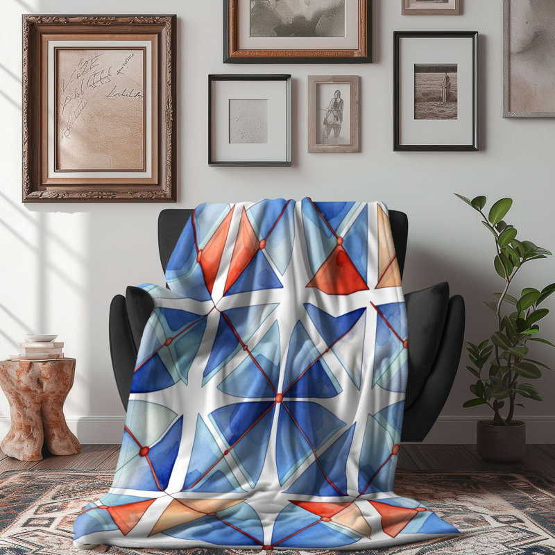 Couverture géométrique 1 pièce Sherpa, L 50 po x L 60 po