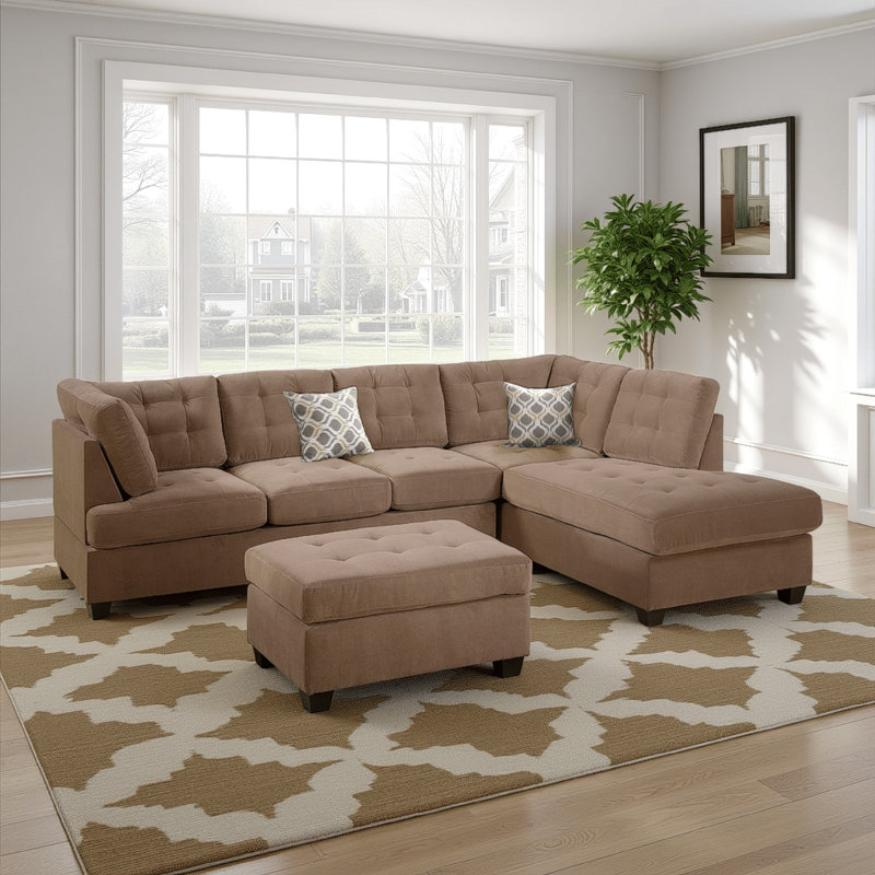 Rihann Upholstered Sectional, Truffle