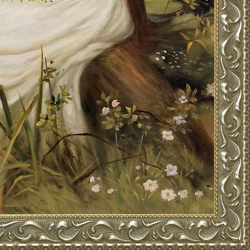 Ophelia, peinture sur toile encadrée, H 41,5 po x l 29,5 po x P 2 po, Antique rococo
