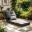 Chaises d'appoint multifonctionnelles, méridienne moderne réglable en acier de lin