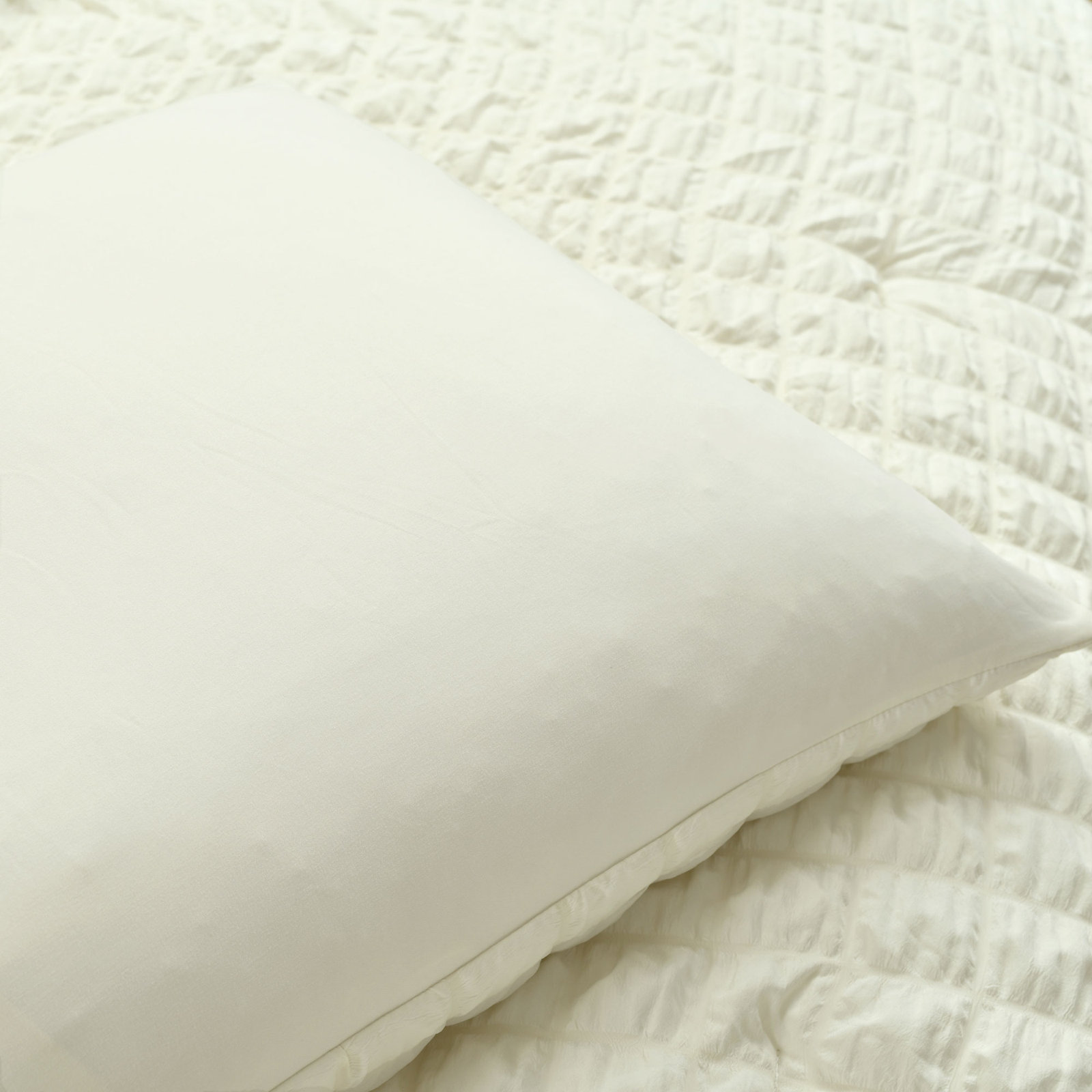 Crinkle Comforter Set, King, Ivory