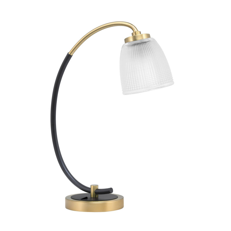 Lampe de bureau en acier inoxydable Ascalon, Noir mat / laiton