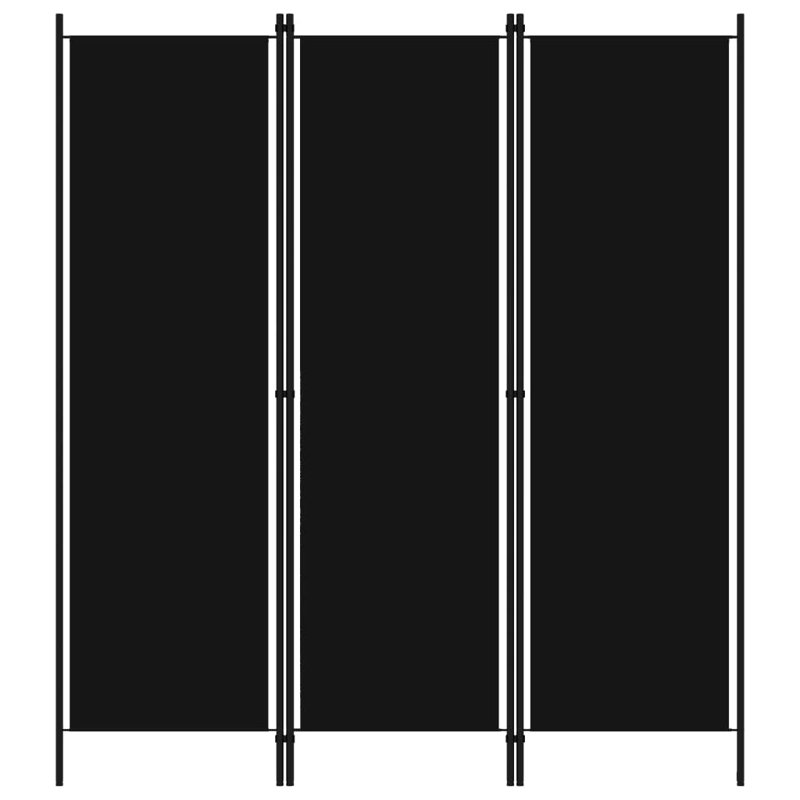 Cloison 3 panneaux vidaXL en tissu noir 102,4 po x 70,9 po, 3, H 70,87 po x l 102,36 po x P 1,6 po, Noir, noir, noir, noir