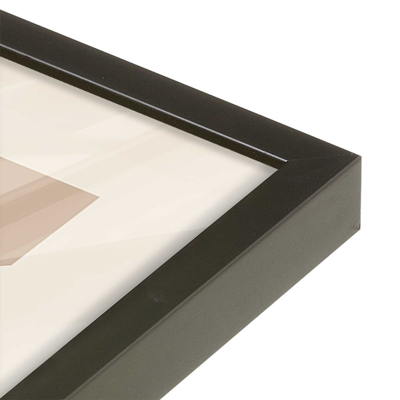 Imprimé géométrique Bauhaus Sunset, H 21 po x l 17 po, Noir