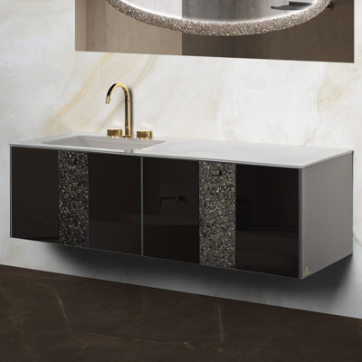 Meuble-lavabo intégré 63 po à double lavabo