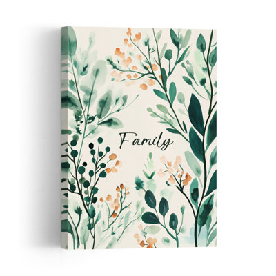 Floral Harmony Modern Organic Abstract Nature Plant Wall Art Print 1 Piece Wrapped Canvas Wall Art