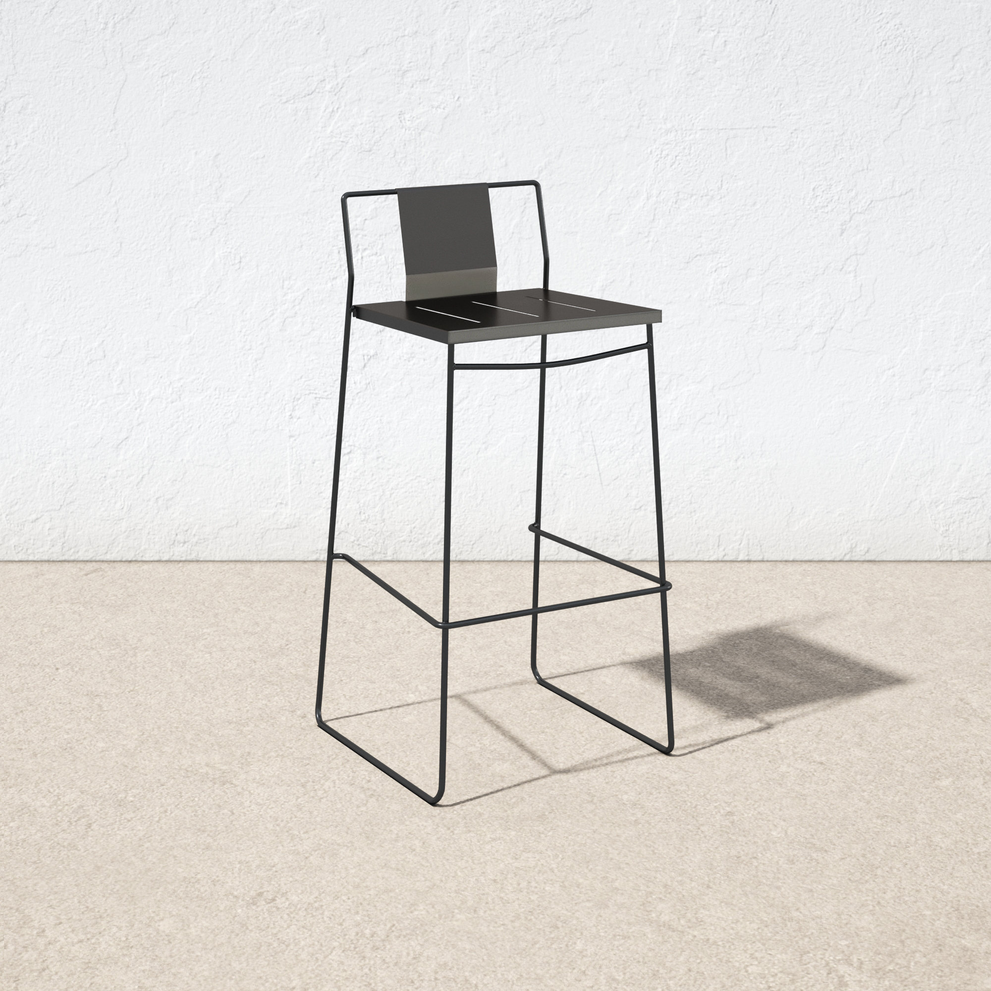Avers 36.75'' Outdoor Bar Stool, Matte Coal