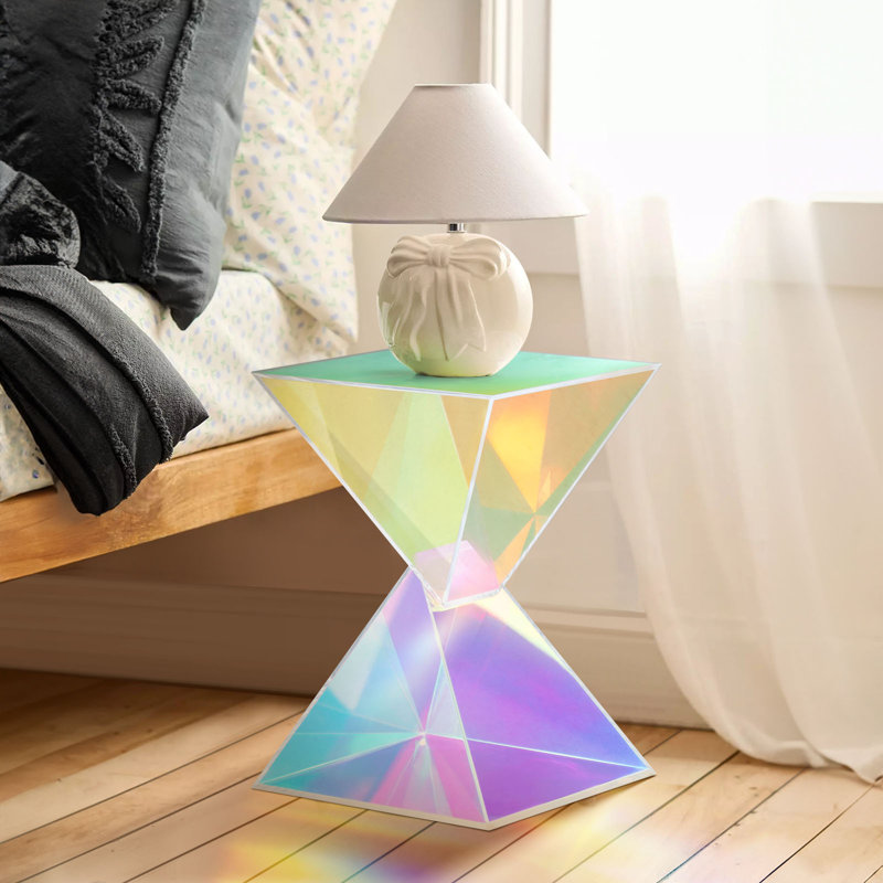 Acrylic End Table, Iridescent