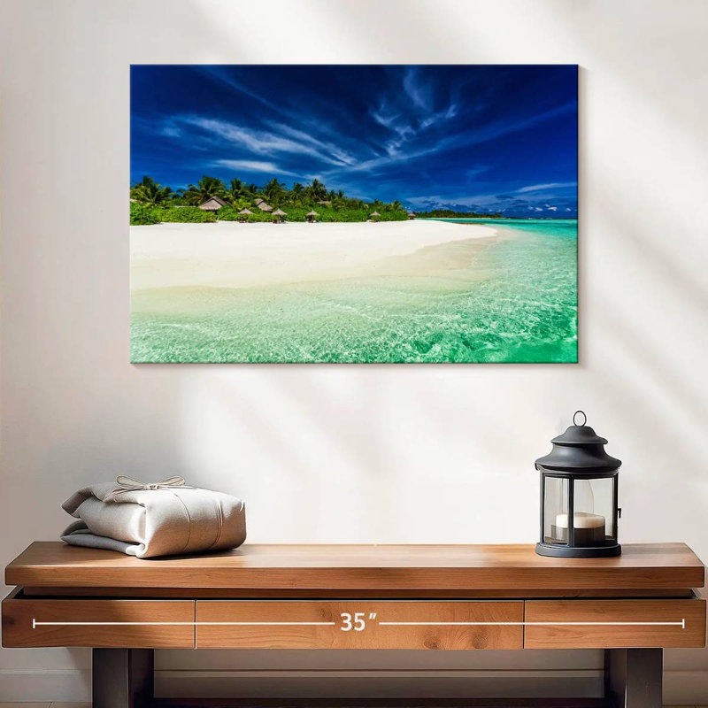 Gillard, superbe plage des Maldives, H 16 po x l 24 po