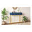 Console pour table d'entrée, console moderne élégante avec rangement, console étroite avec deux tiroirs à rayures pour le salon, hall d'entrée, bleu marine