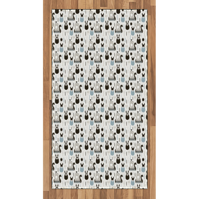 Scandinavian High Density Long Fiber Poly Threads Decorative Area Rug Carpet, Rectangle 2'7" x 5'