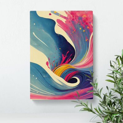 Painted Ocean Wave No.2 Abstract - Wrapped Canvas Print