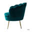 Donata  Modern Velvet Barrel Chair with Channel Tufted Back and Scalloped Seashell Edges-1751482129