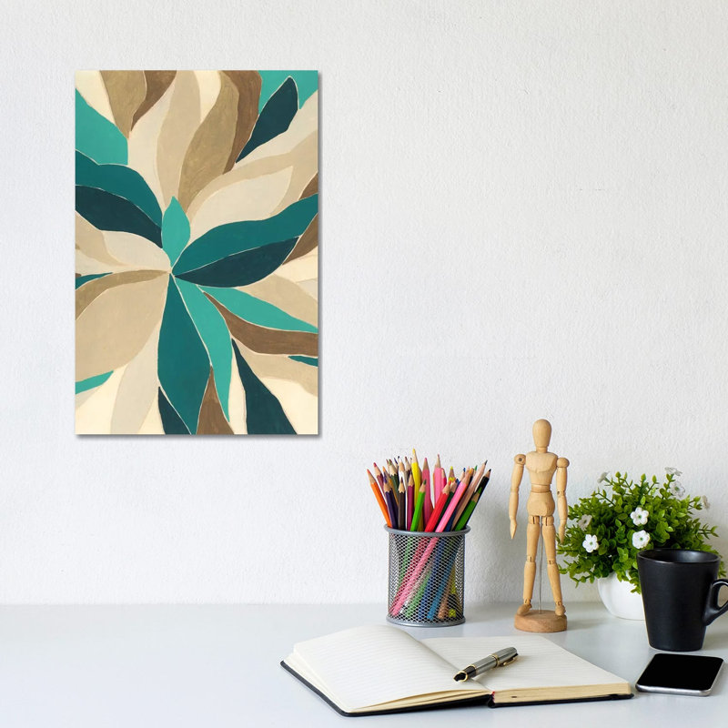 Colorblock Blossom I 1 Piece Wrapped Canvas Wall Art, 30.48cm H x 20.32cm W x 1.905cm D