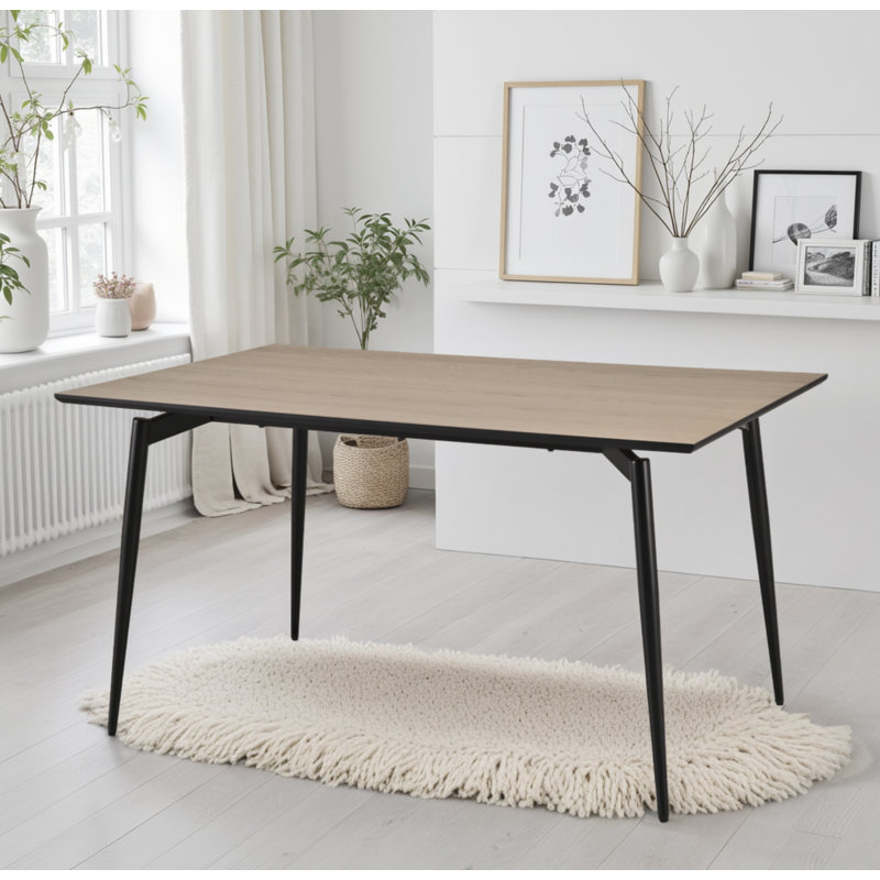 Golub Dining Table, 75cm H x 140cm W x 90cm D, Oak Wood