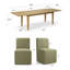 Ensemble de table de salle à manger extensible 72 "à 104" avec table en placage de bois véritable et chaises en mélange de lin-133948651-133948656