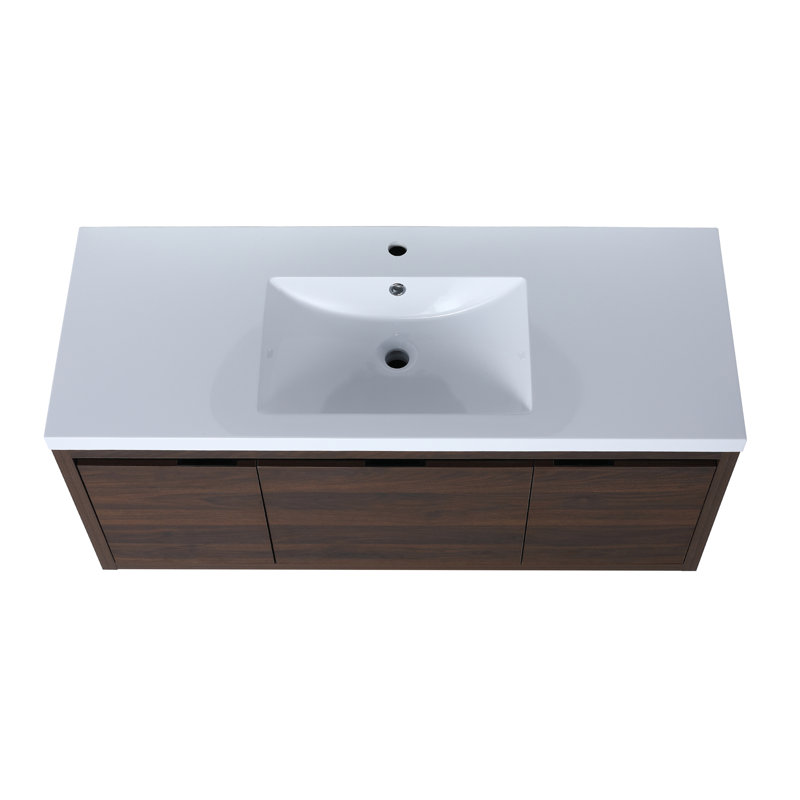 Armoire de salle de bain 48 po avec lavabo, Noyer de Californie