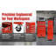 Coffre à outils roulant à 8 tiroirs, armoire de rangement à outils verrouillable et détachable 2 en 1 avec roulettes et tiroirs, organisateur d'outils robuste pour garage et atelier, rouge