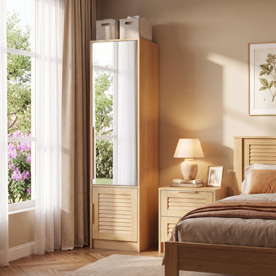 Armoires Wardrobe Closet & Wardrobe Cabinet with Mirror & Storage Cabinet With Hanging Rod