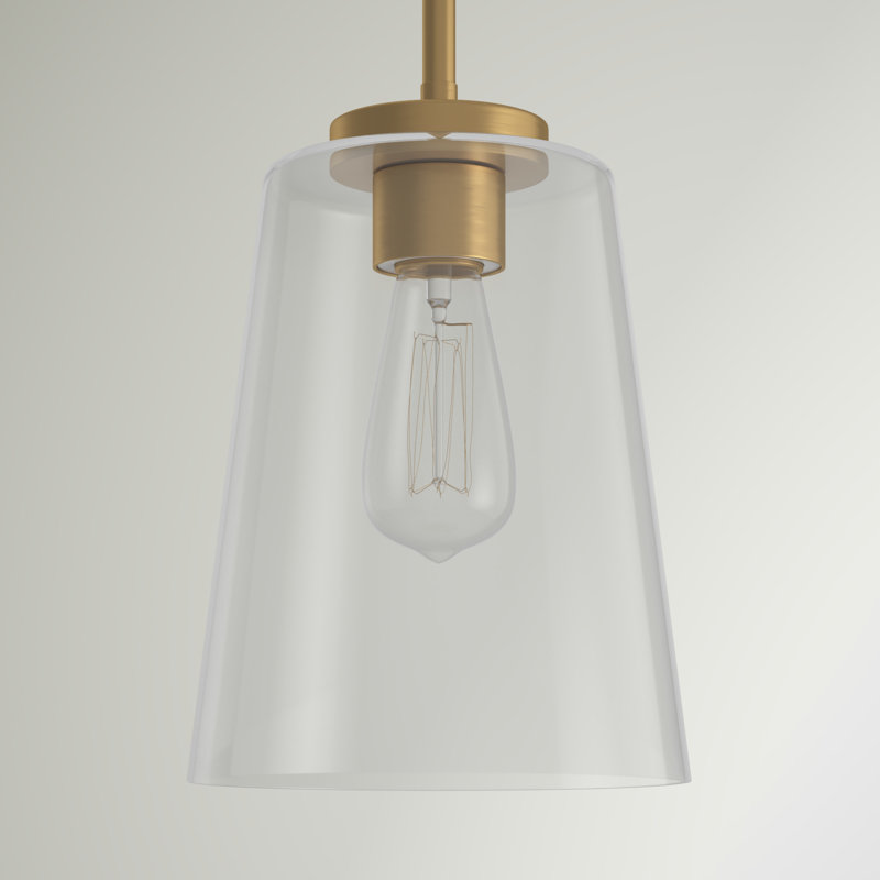 Luminaire suspendu conique à 1 lumière Macklin, Laiton chaleureux