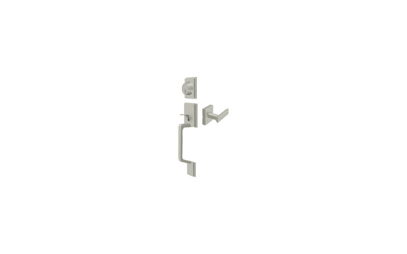 Ensemble de poignées avec porte levier en zinc brossé Deltana PRHHLU15 Highgate, Nickel brossé