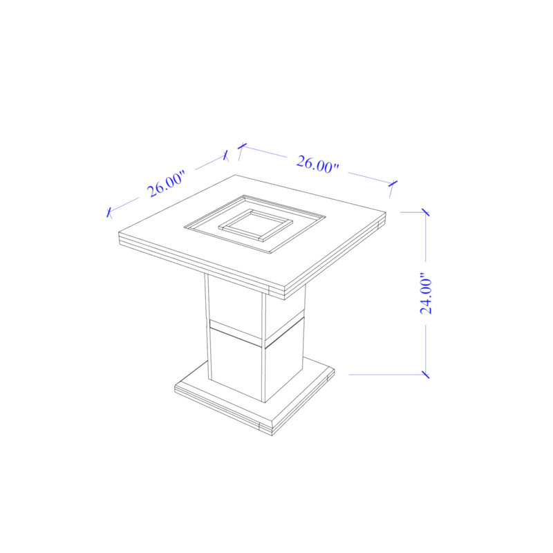 Table de bout Ariya avec finition gris foncé et détails scintillants, robuste et élégante pour les intérieurs modernes.