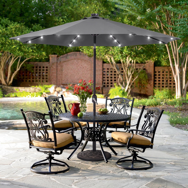  Parasol de marché 9 pi, H 92,5 po x l 108 po x P 108 po, Gris anthracite