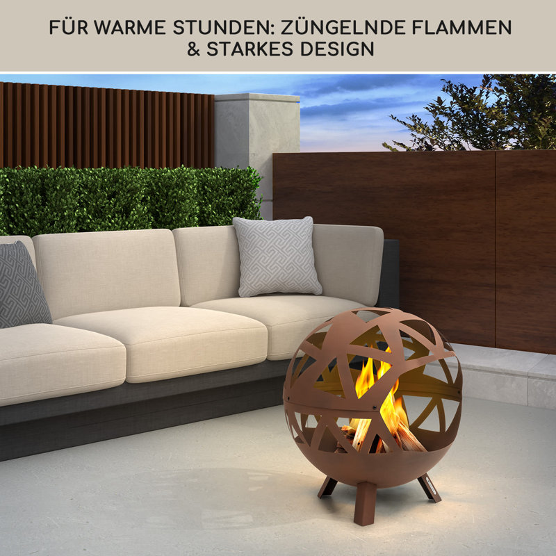 Colima Circle Wood Burning Smokeless Fire Pit, Brown
