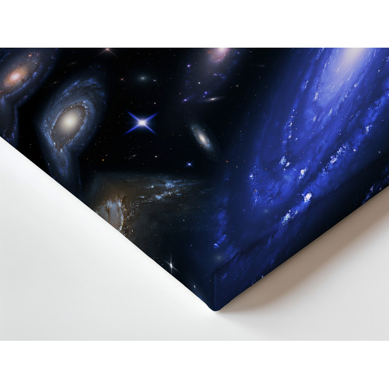 Toile dans un tableau cosmique à couper le souffle, un tableau de galaxies s'étale sur un fond noir velouté