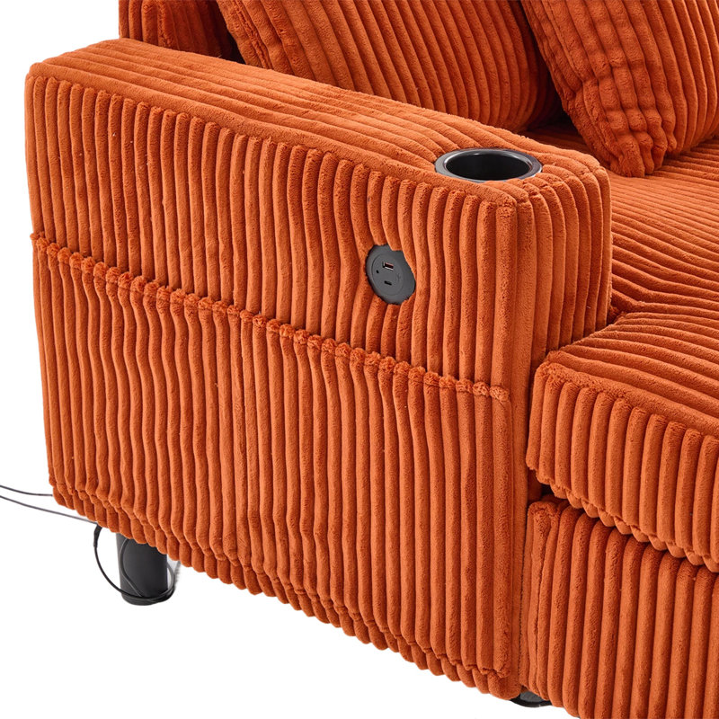 Chaise longue multifonctionnelle rembourrée, Orange