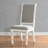 Belleza Antique White Solid Wood Upholstered Dining Chairs, Set Of 2